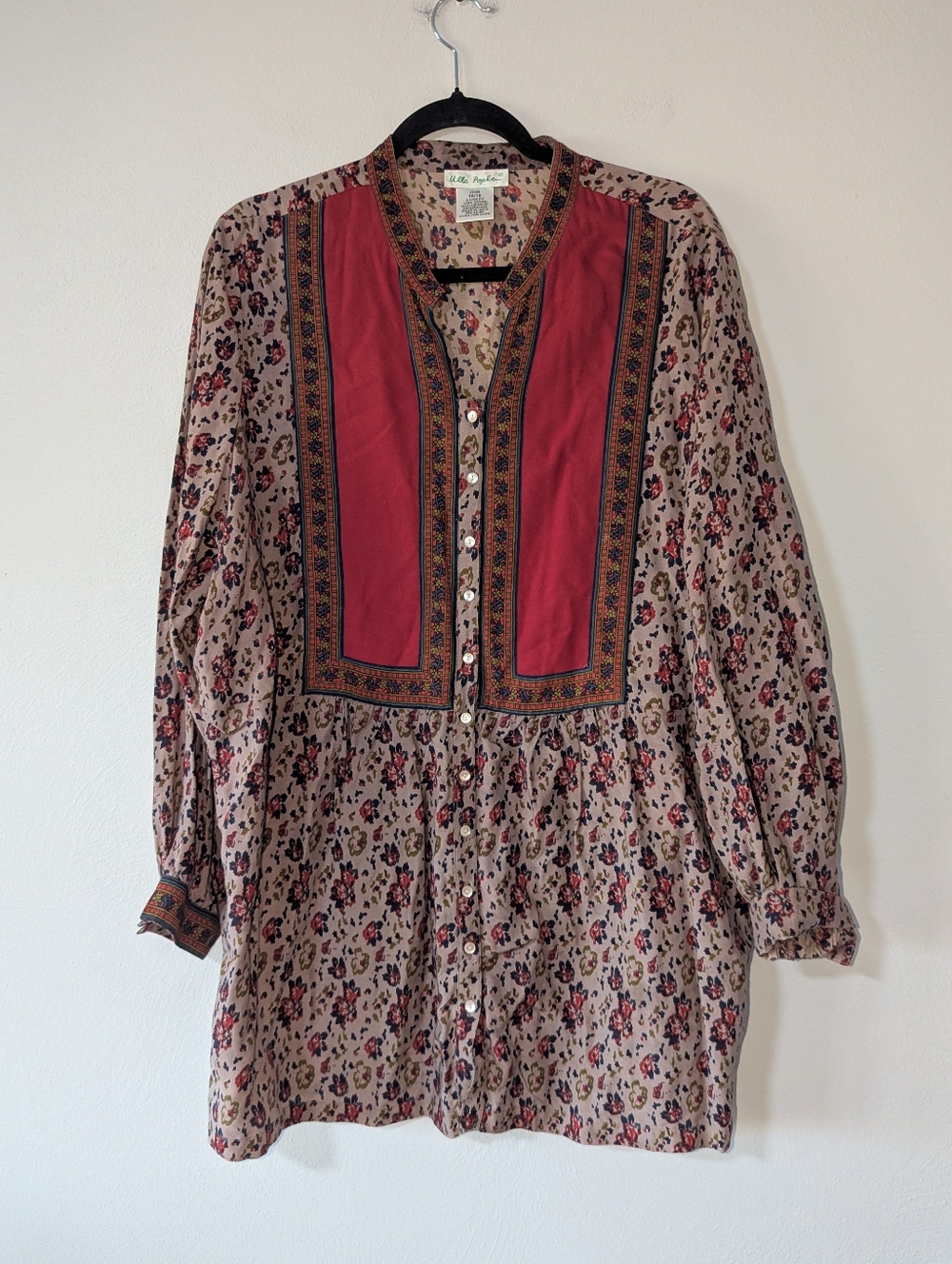 16/18 Ulla Popken Boho Floral A-Line Tunic Top
